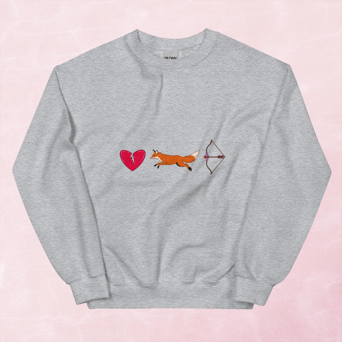 Cool hand illustrated romance archer bow and fox fantasy book themed unisex sweatshirt