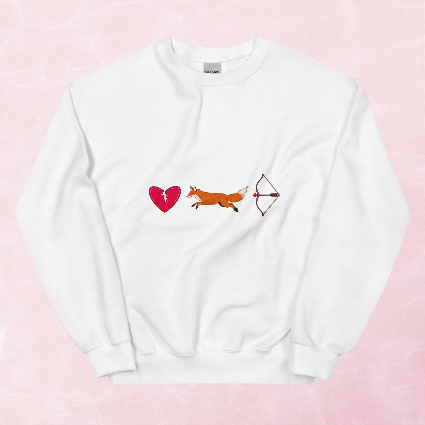 Cool hand illustrated romance archer bow and fox fantasy book themed unisex sweatshirt