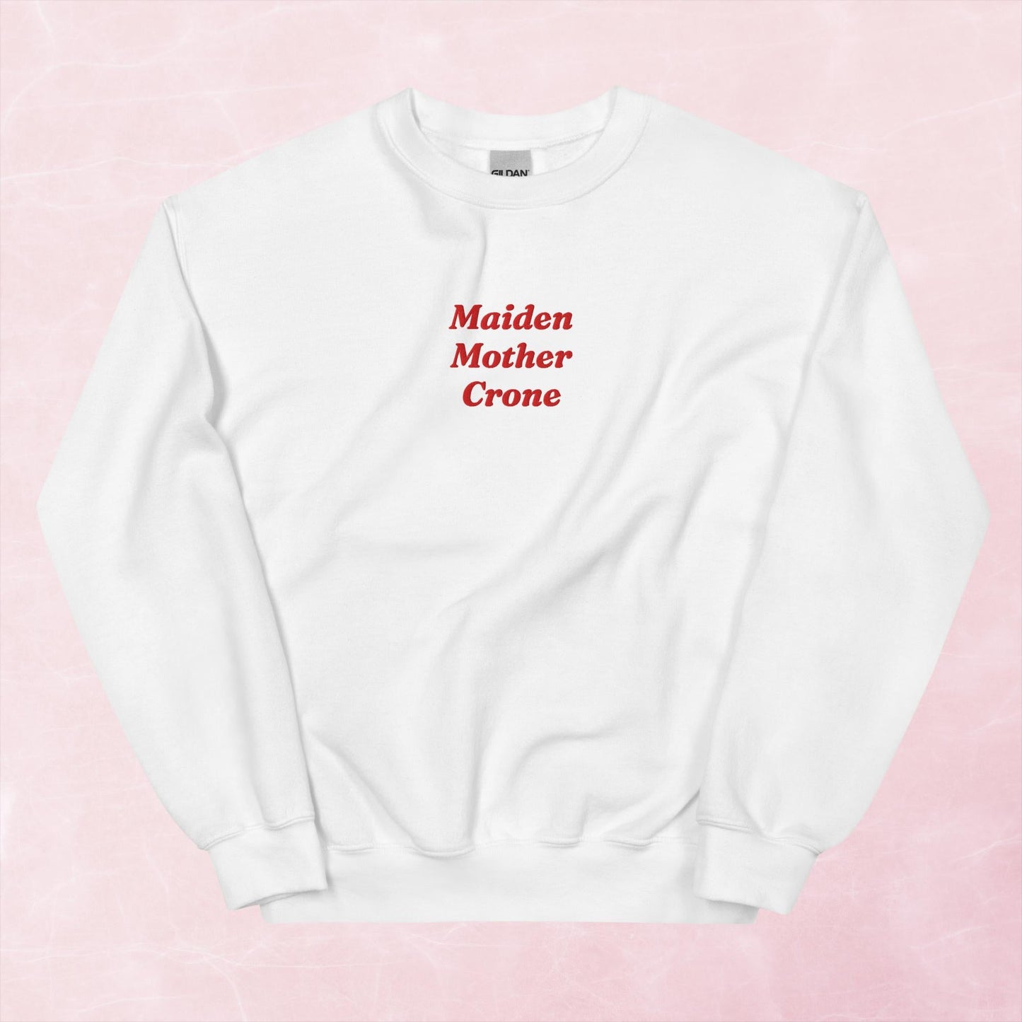 Maiden Mother Crone fantasy book inspired unisex embroidered sweatshirt