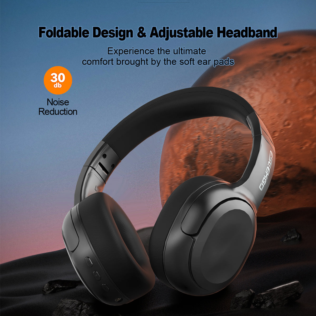 Bluetooth Wireless Over Ear Noise Cancelling Foldable Headphone with inbuilt Mic